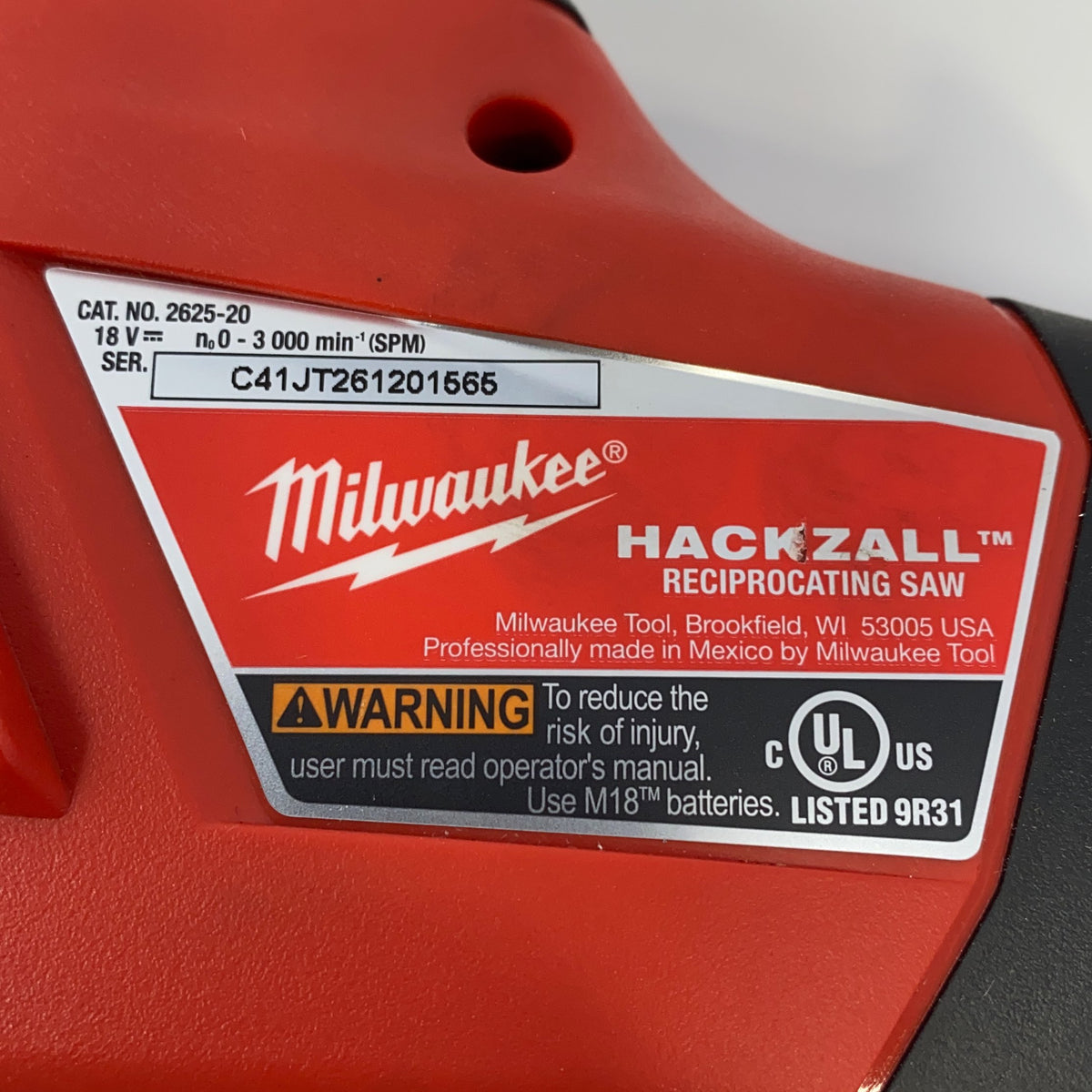 Serial #/Tag-LPNO602439533