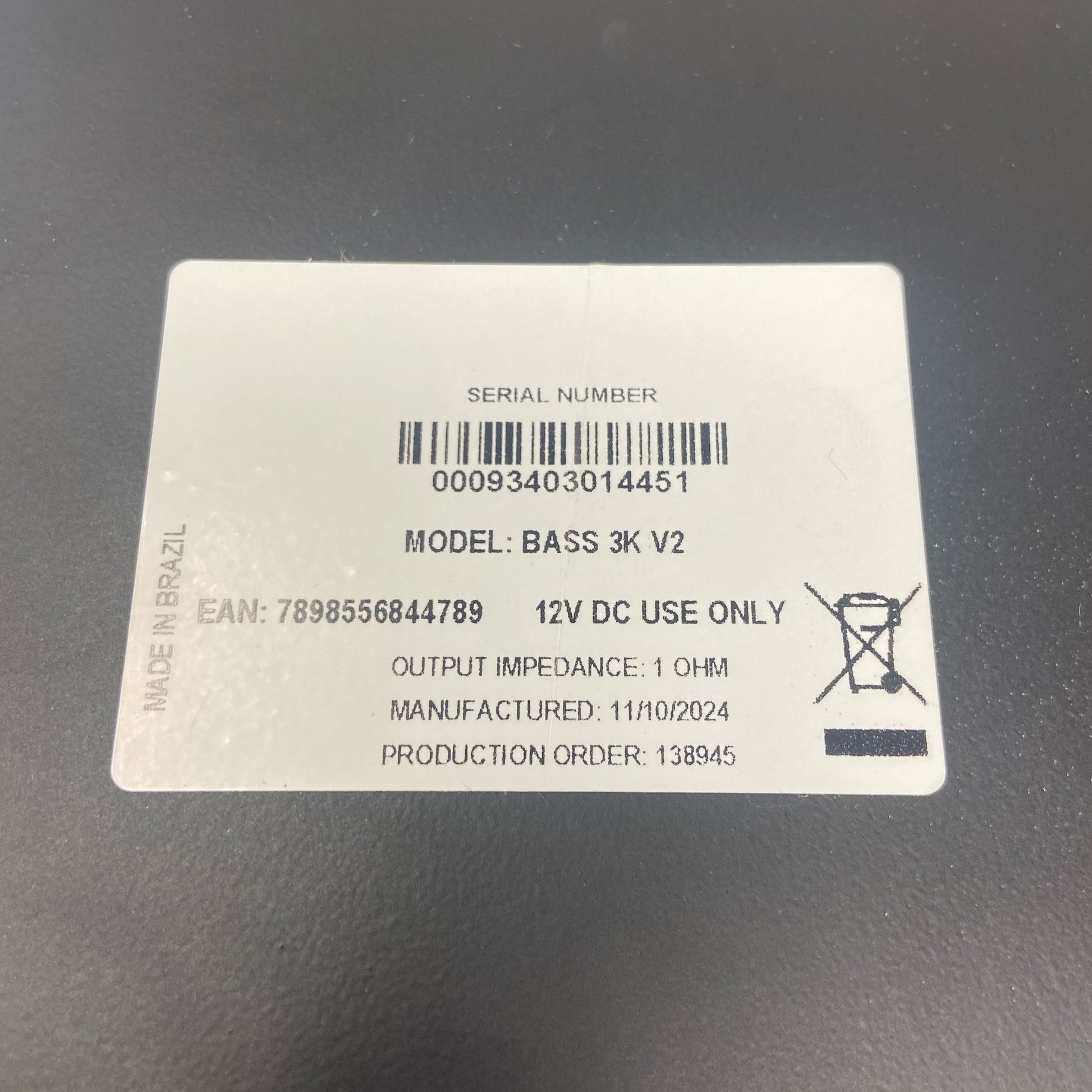 Serial #/Tag-UNT6850085II