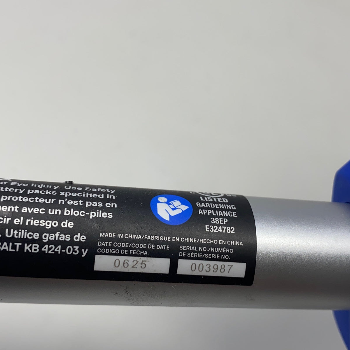 Serial #/Tag-UNT103589YE1