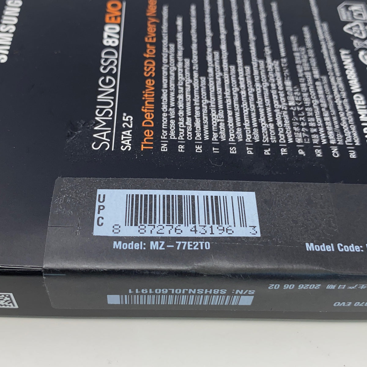Serial #/Tag-UNT307604XNM