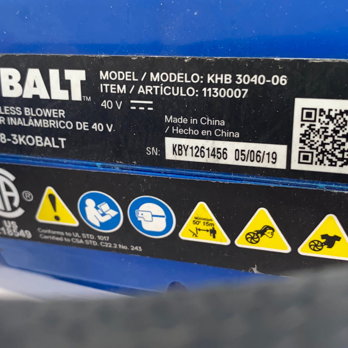 Serial #/Tag-UNT099058BS4