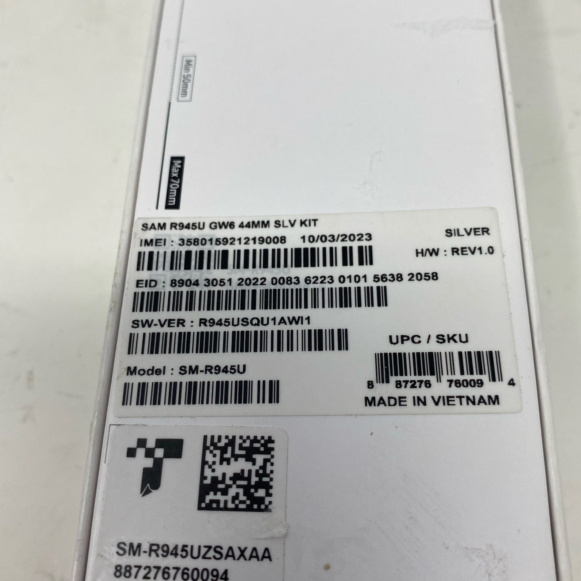 Serial #/Tag-UNT513880J03