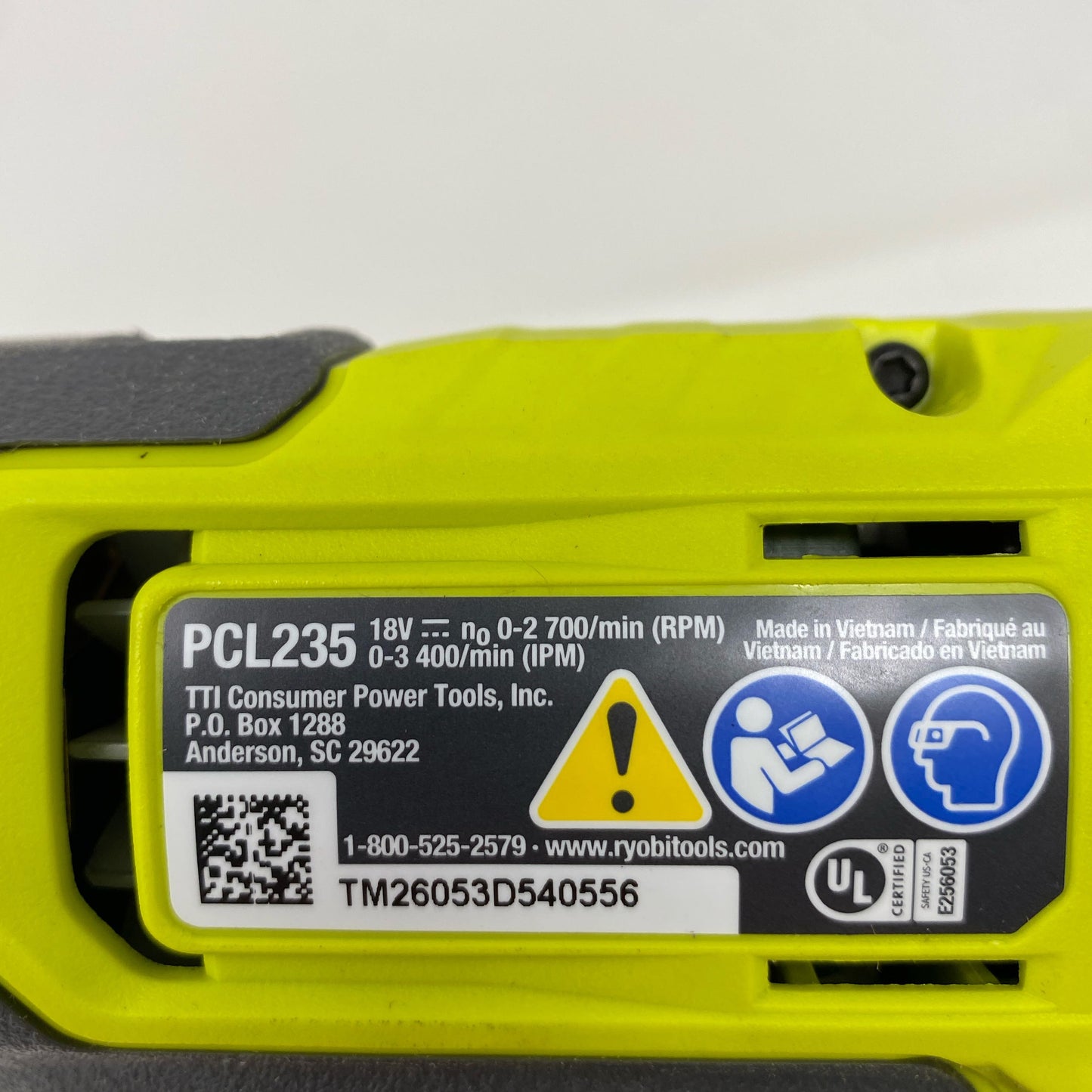 Serial #/Tag-LPNO581409979