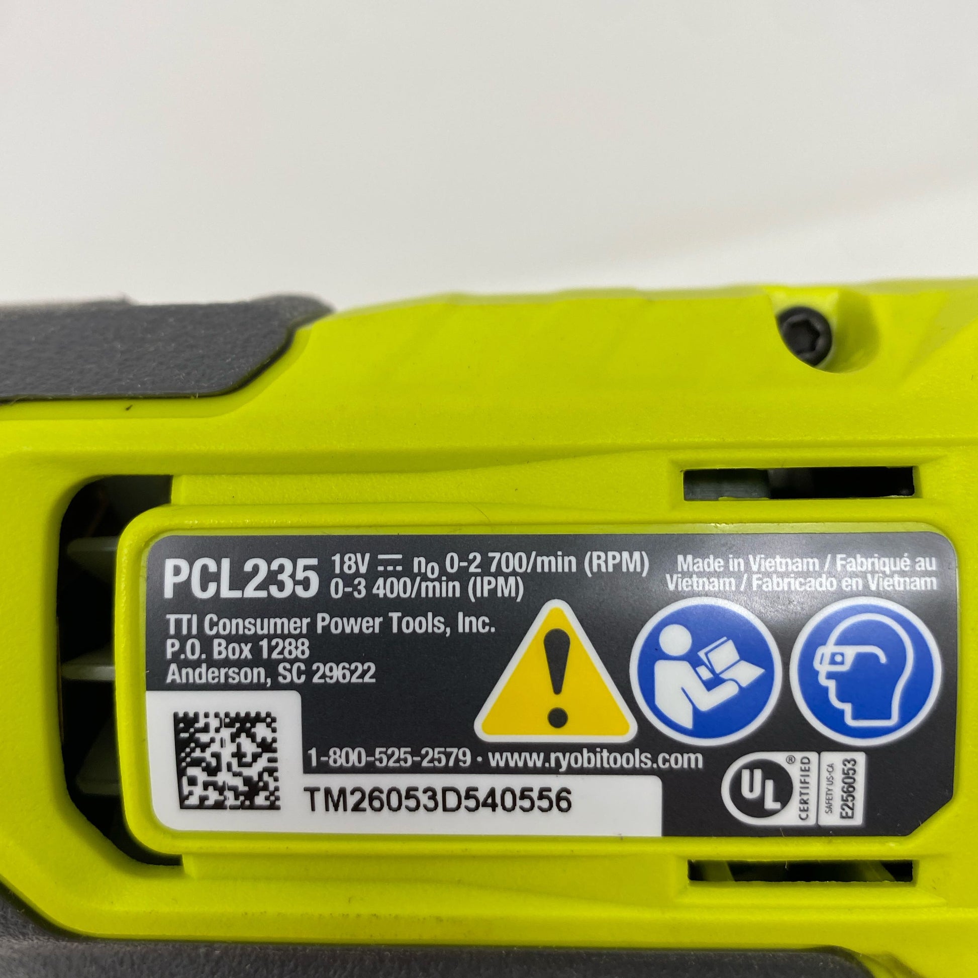 Serial #/Tag-LPNO581409979