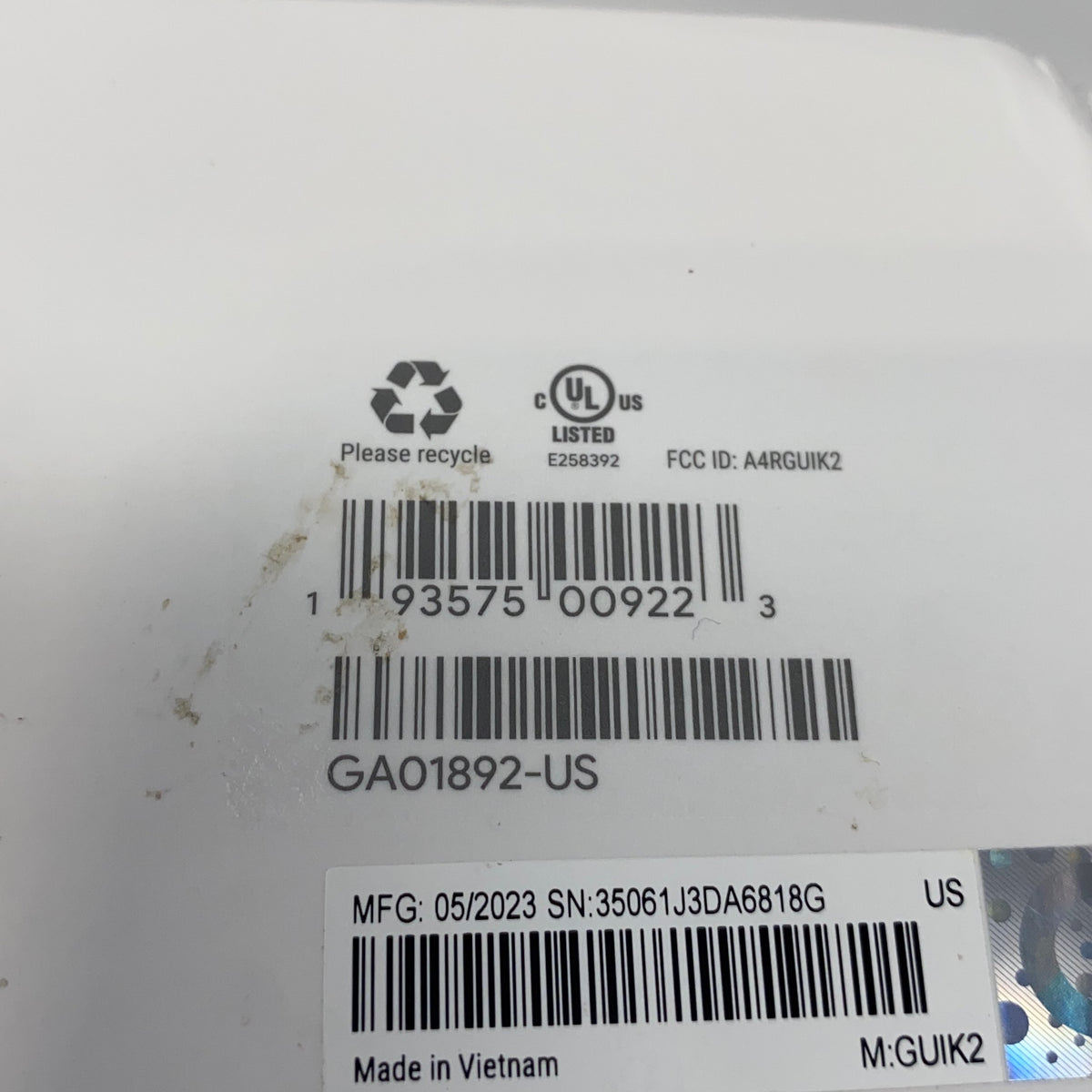 Serial #/Tag-UNT139184TWQ