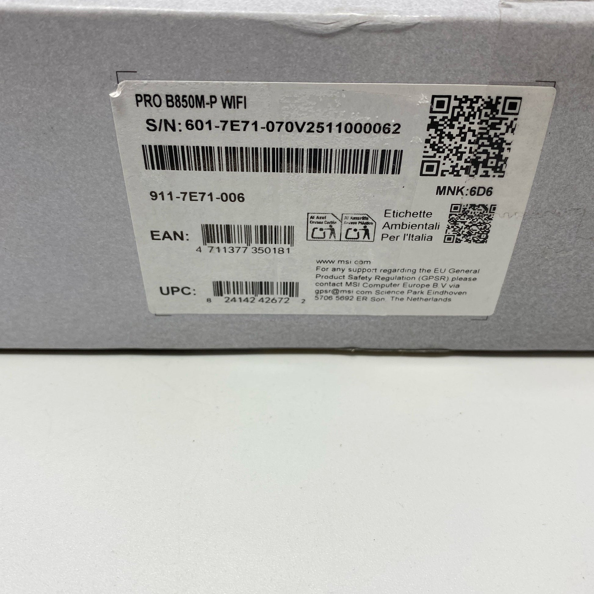 Serial #/Tag-LPNPMGK2684736