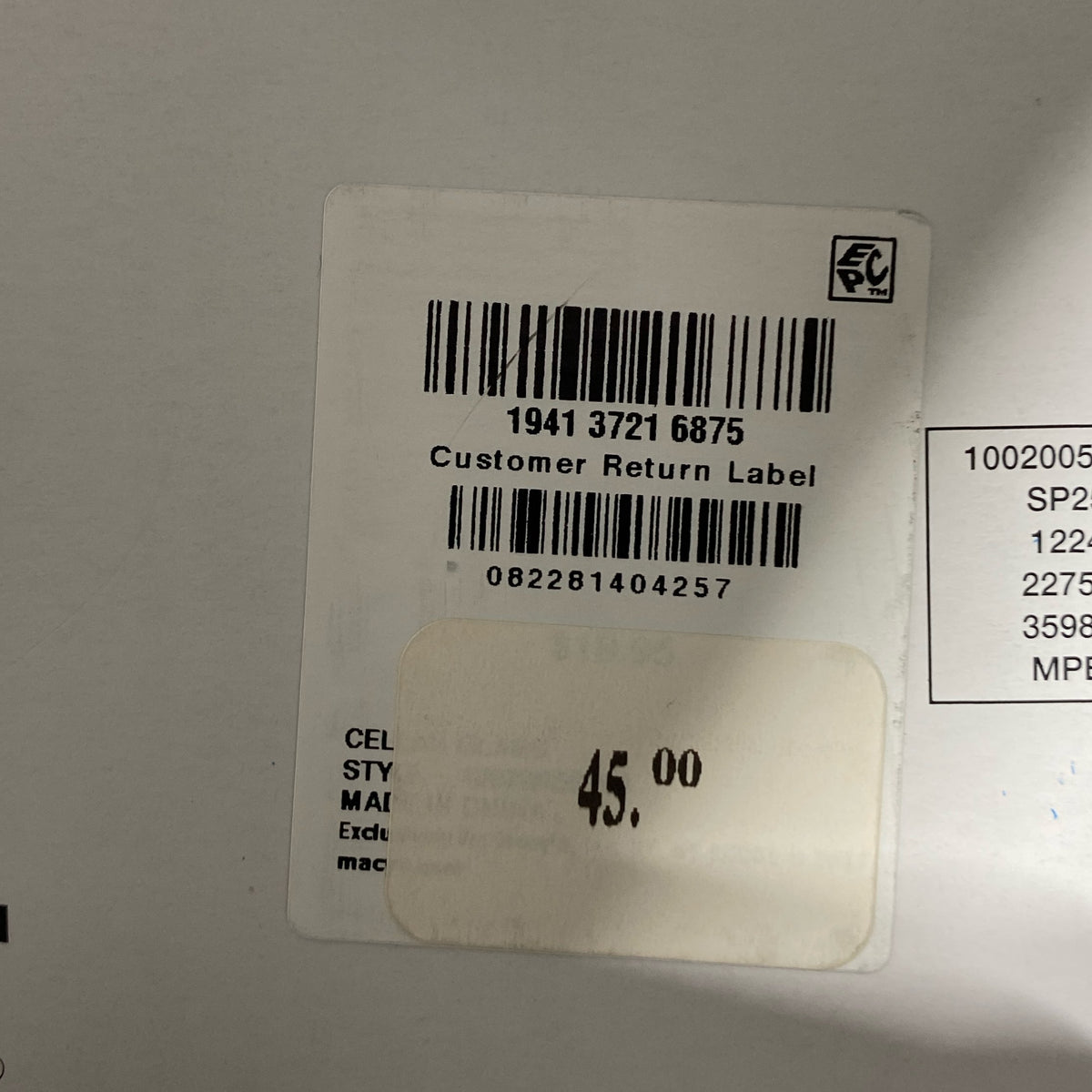 Serial #/Tag-UNT851033T6SE
