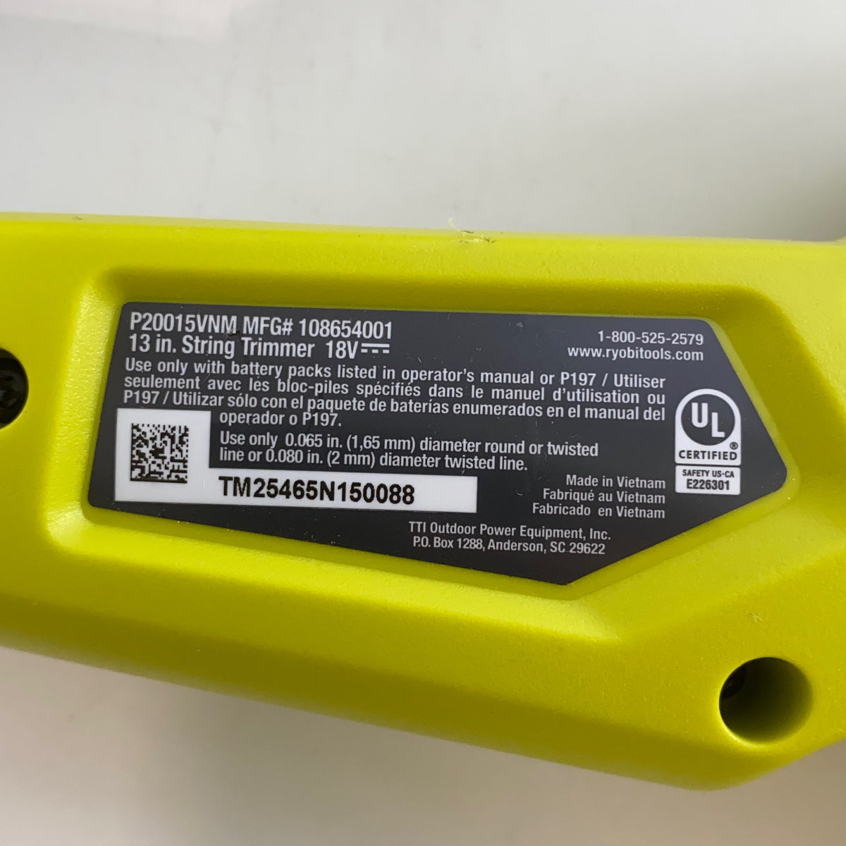 Serial #/Tag-LPNPMGU2028919