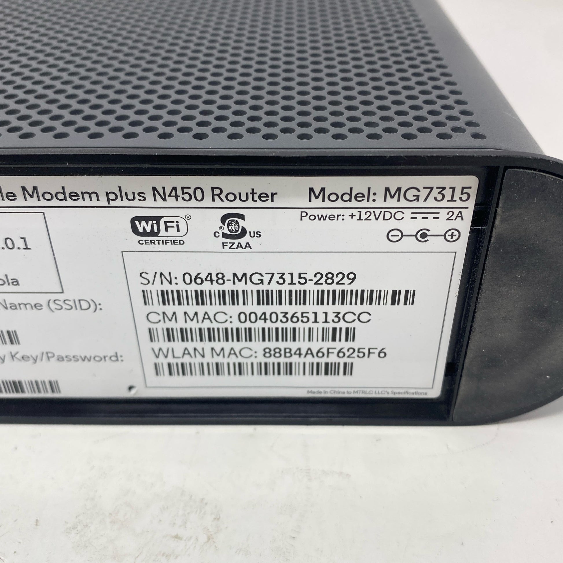 Serial #/Tag-UNT840940FWG