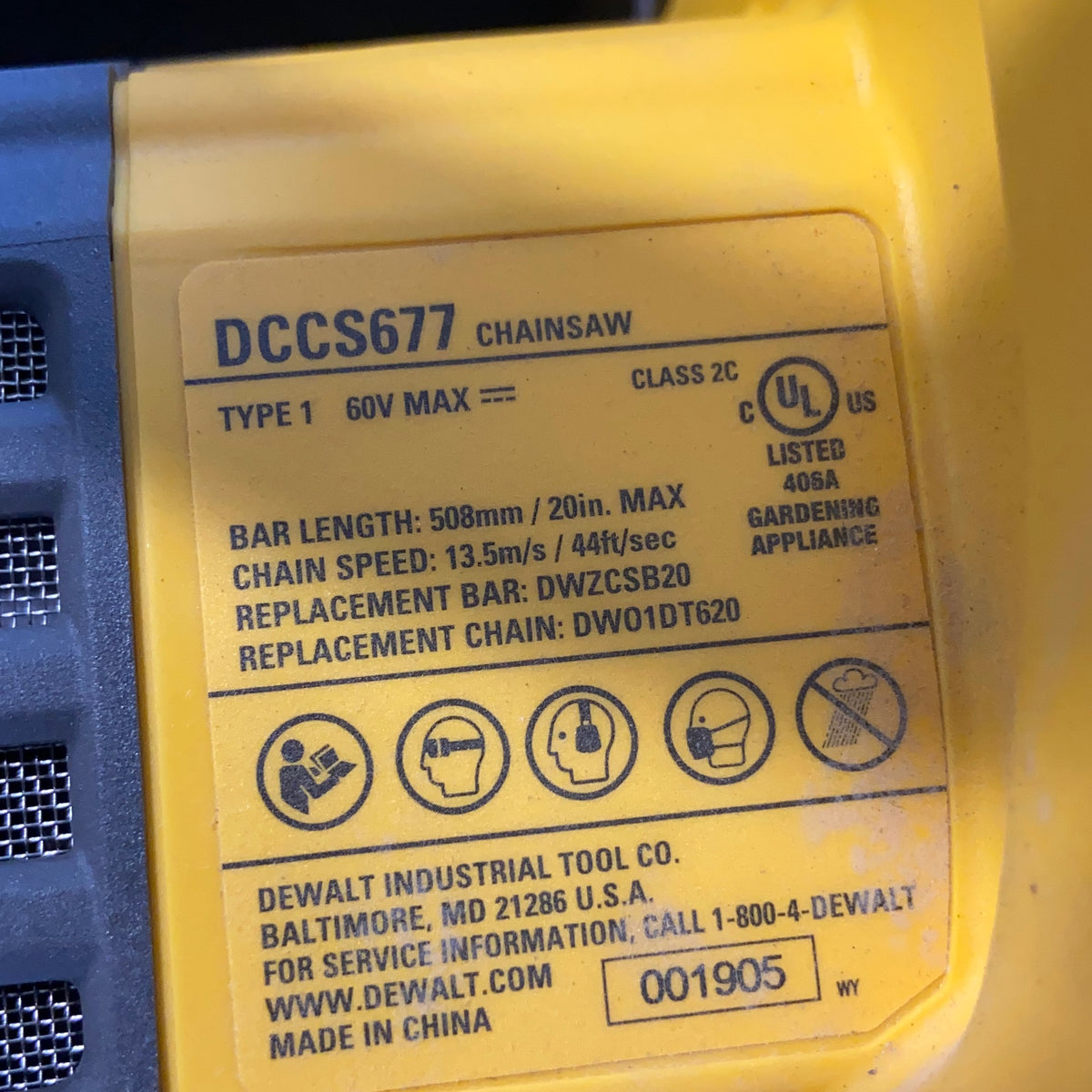 Serial #/Tag-UNT679307N5S