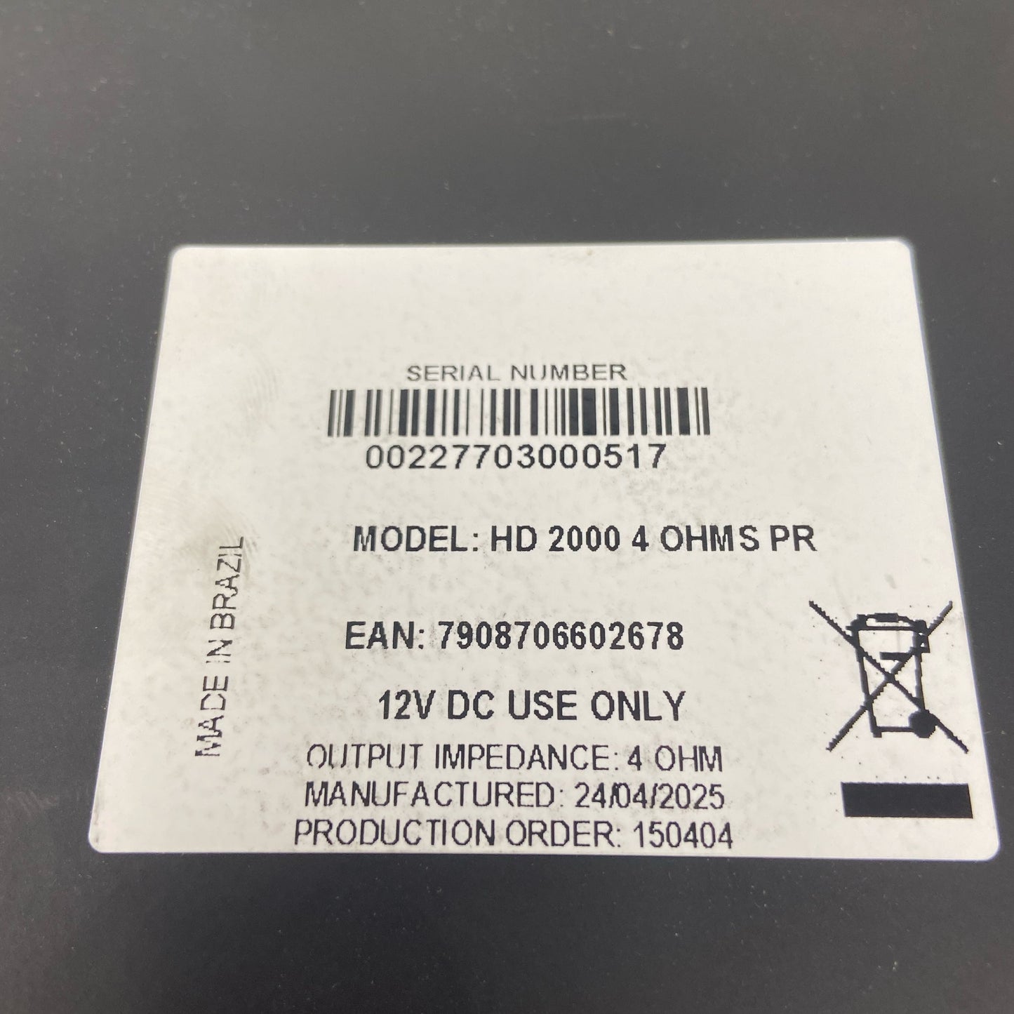Serial #/Tag-UNT901442ZPE