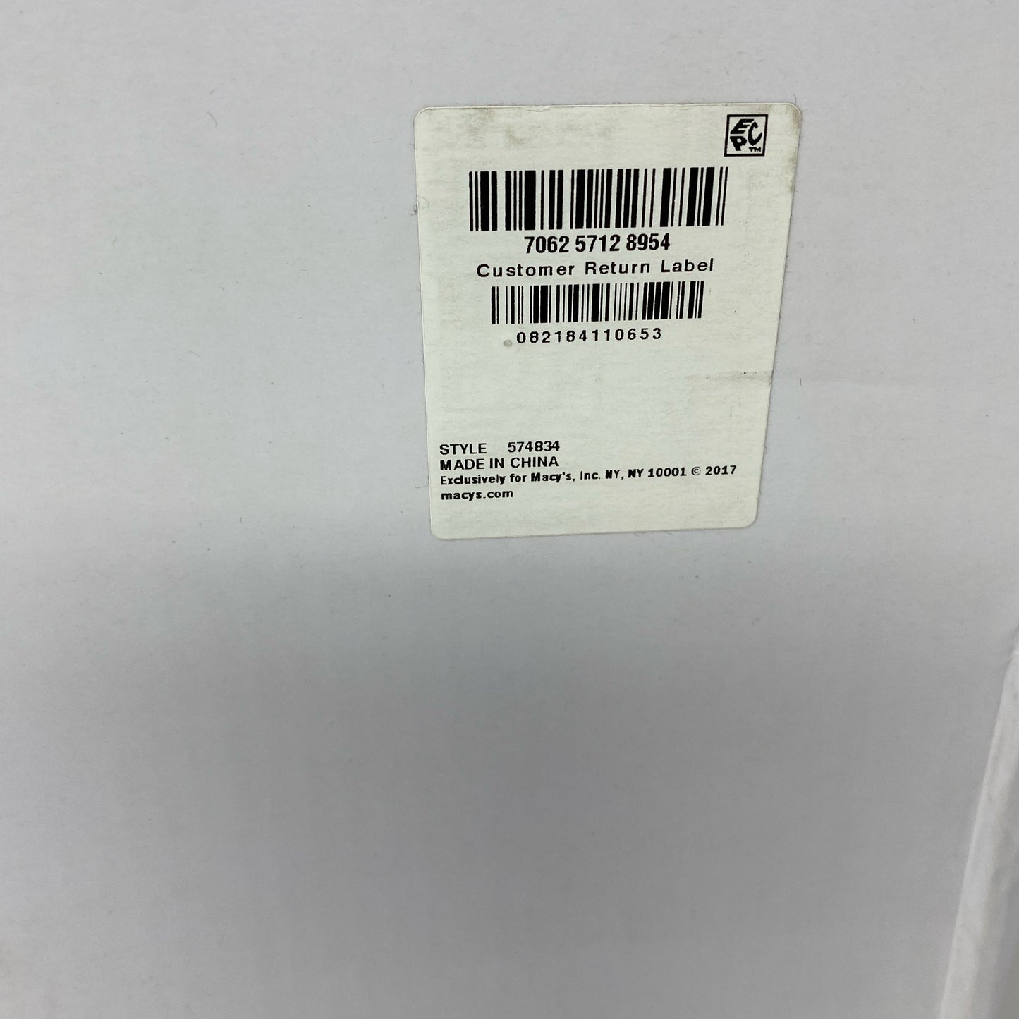 Serial #/Tag-UNT844291E7Z
