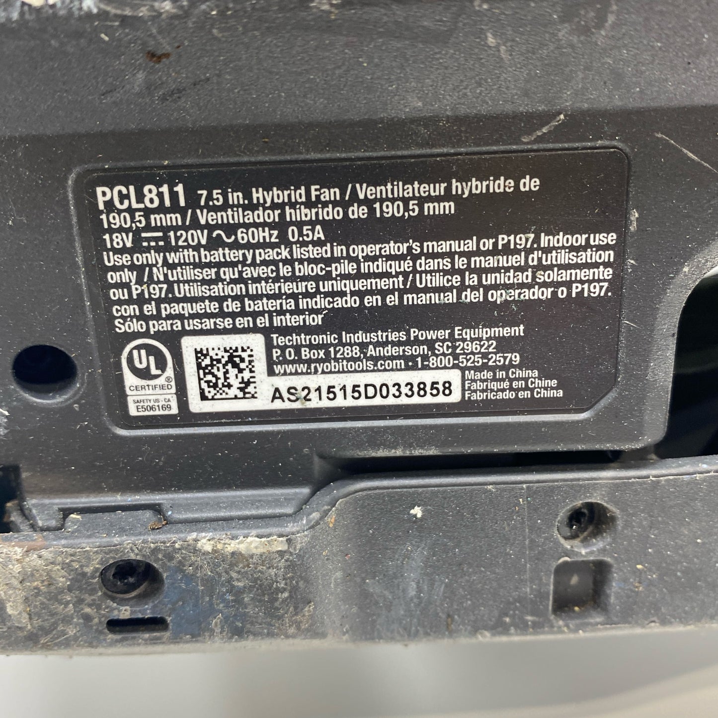 Serial #/Tag-LPNAC477089806