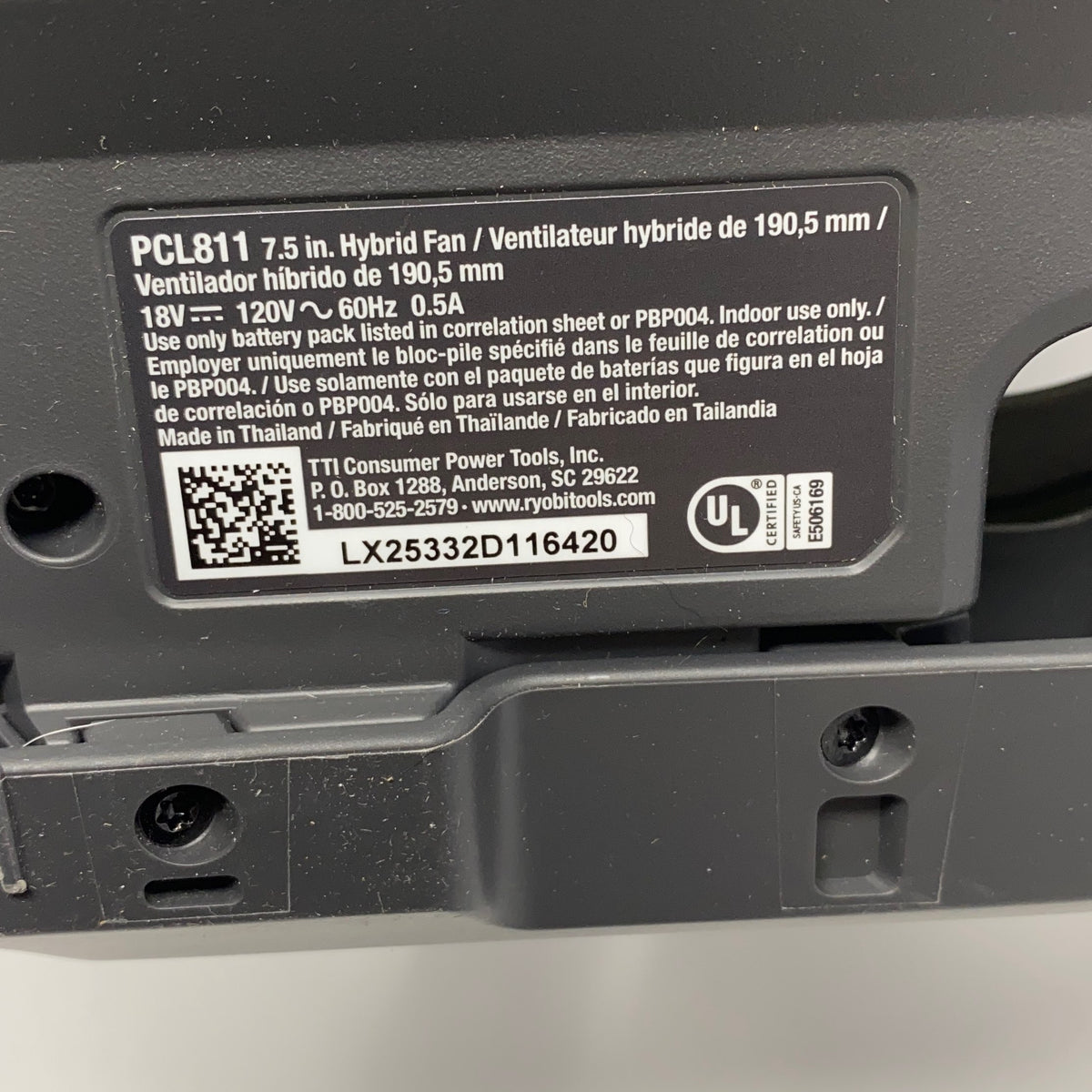 Serial #/Tag-LPNPMGV6101658