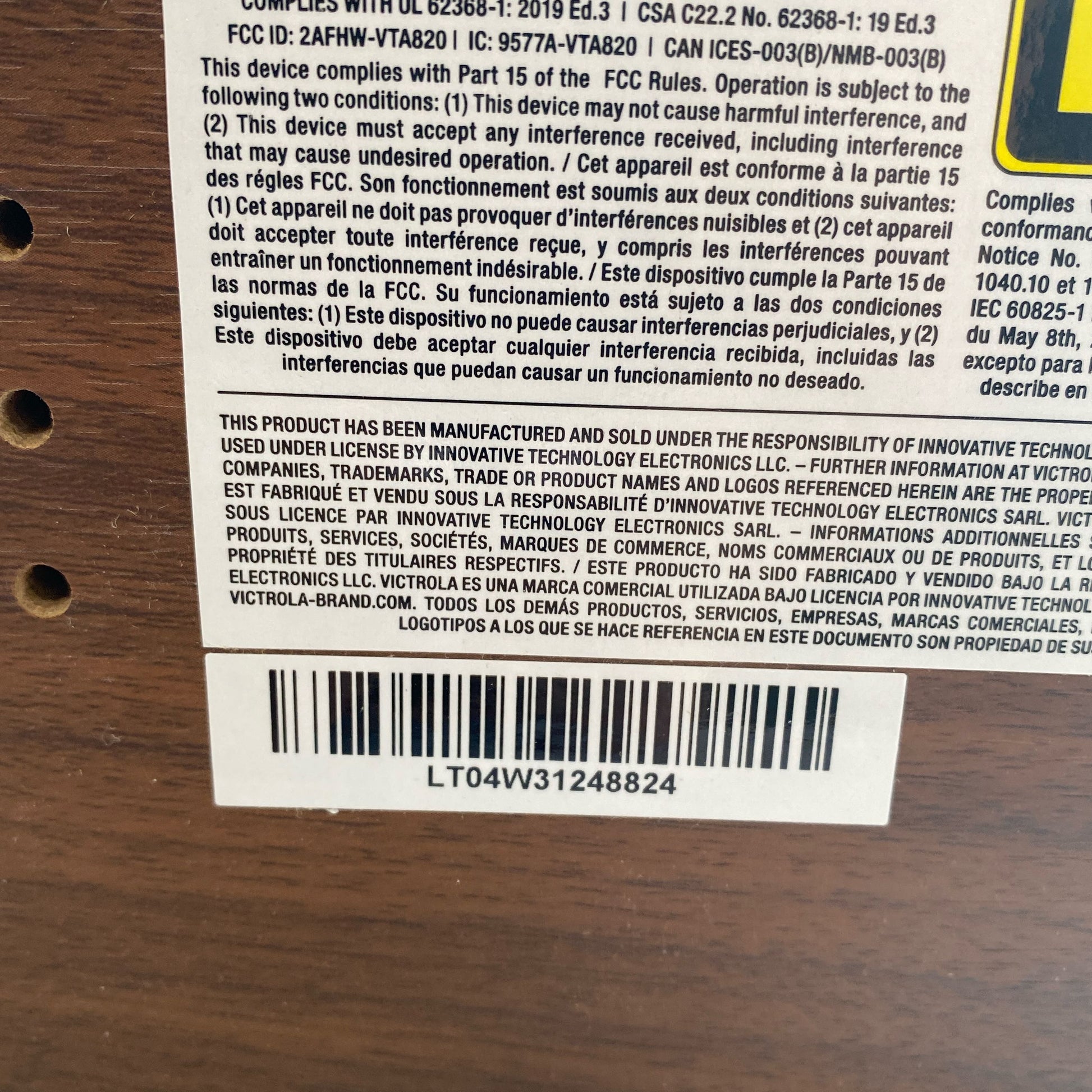 Serial #/Tag-LPNNA6S7S4Z54