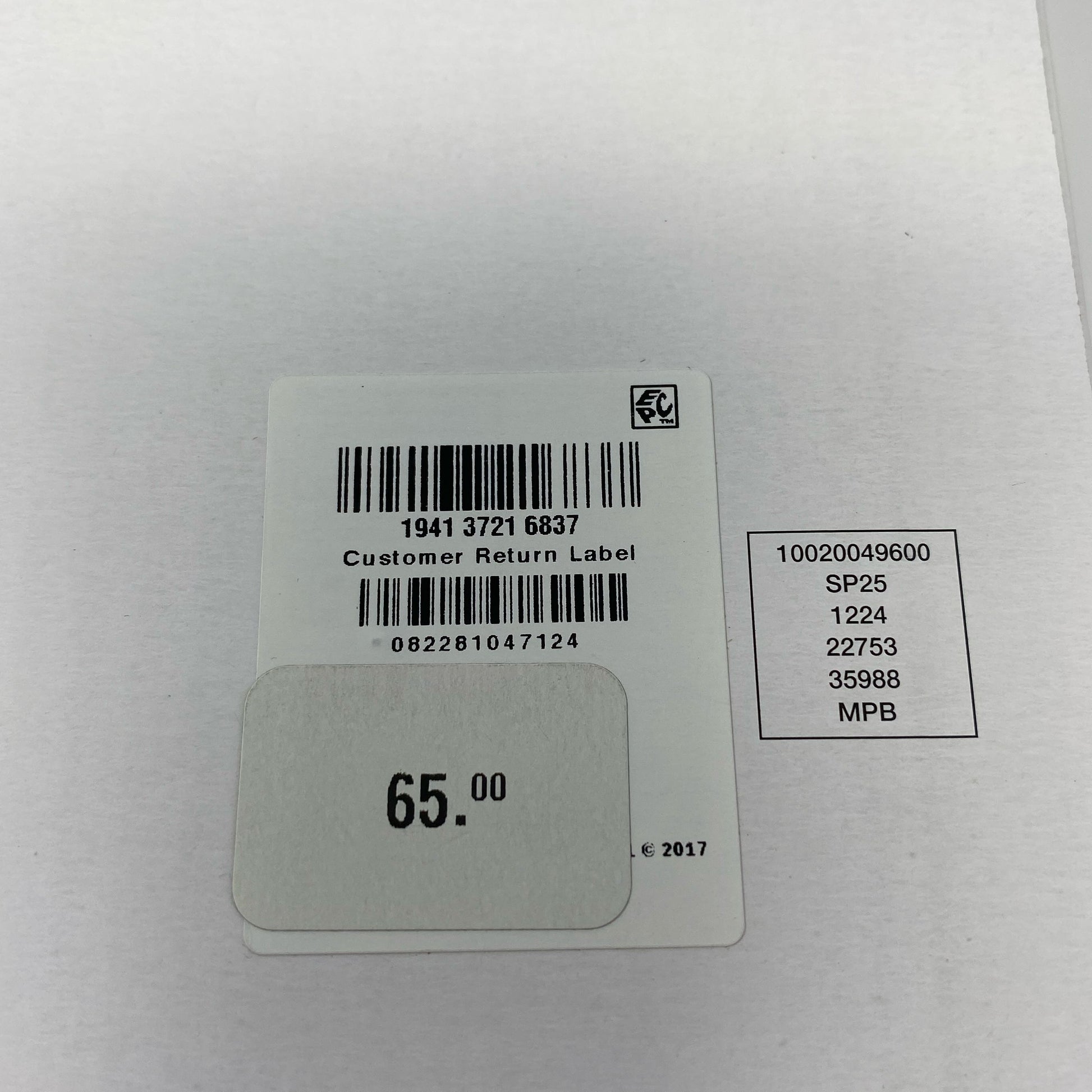 Serial #/Tag-UNT843419CXC
