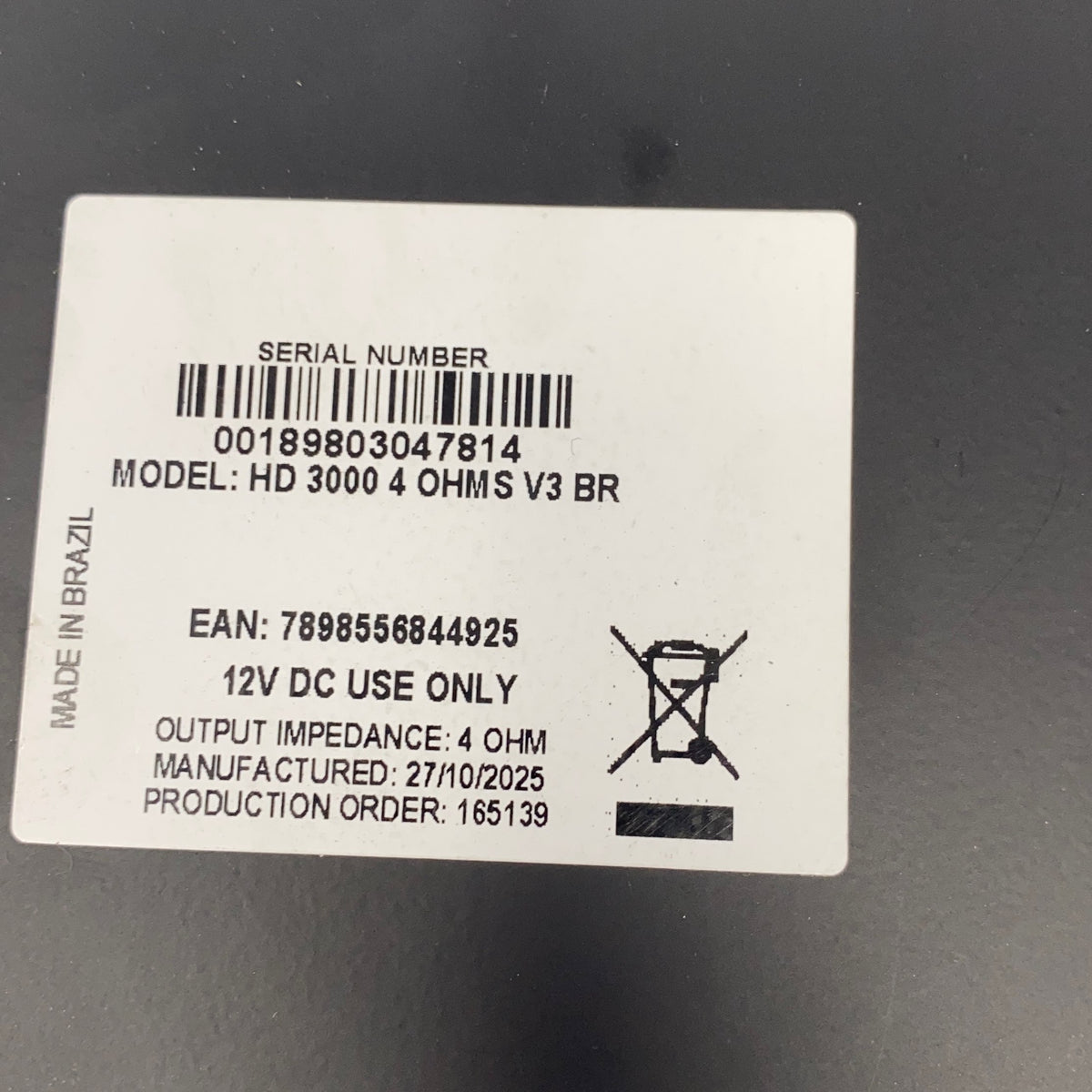 Serial #/Tag-UNT610395DO2