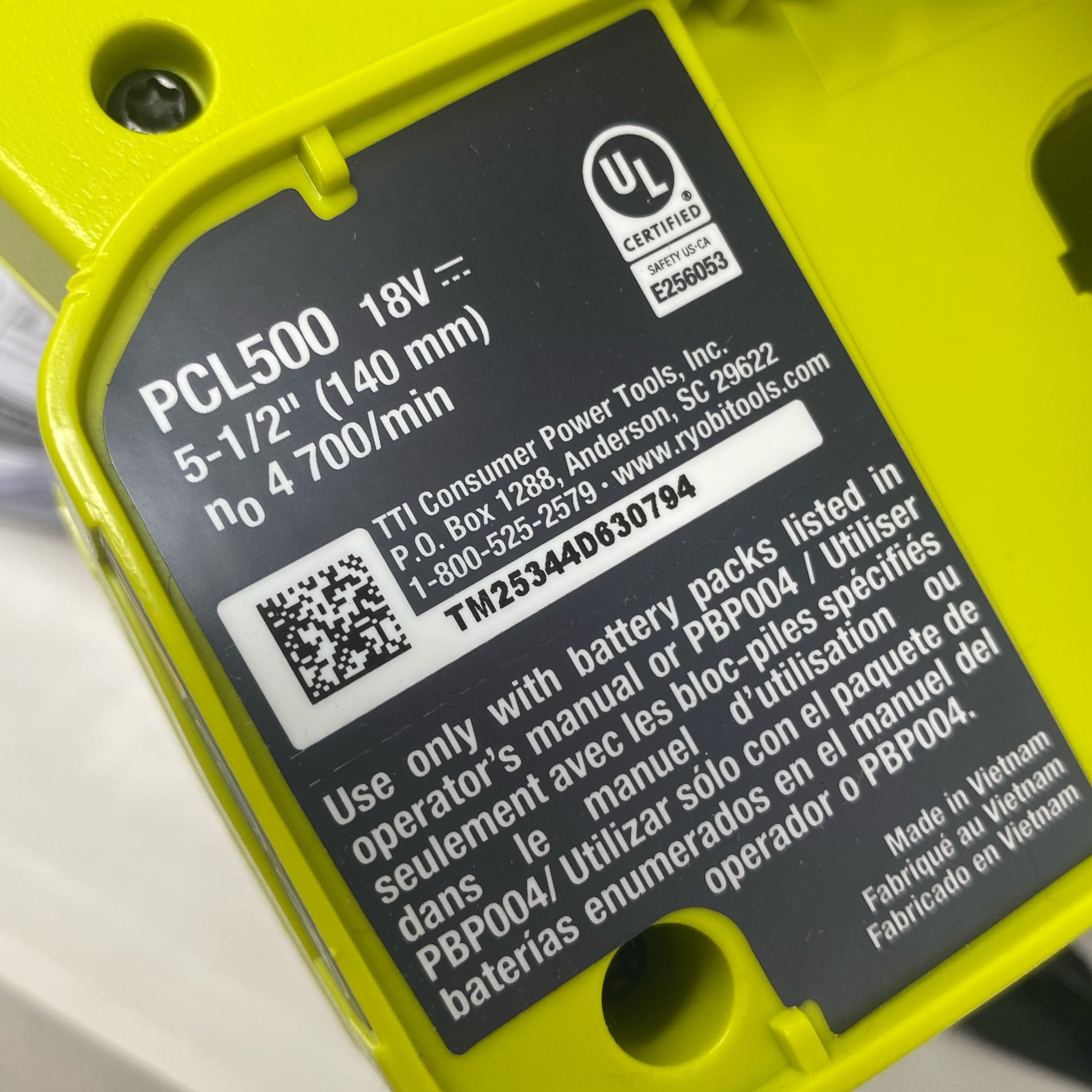 Serial #/Tag-LPNO540119410