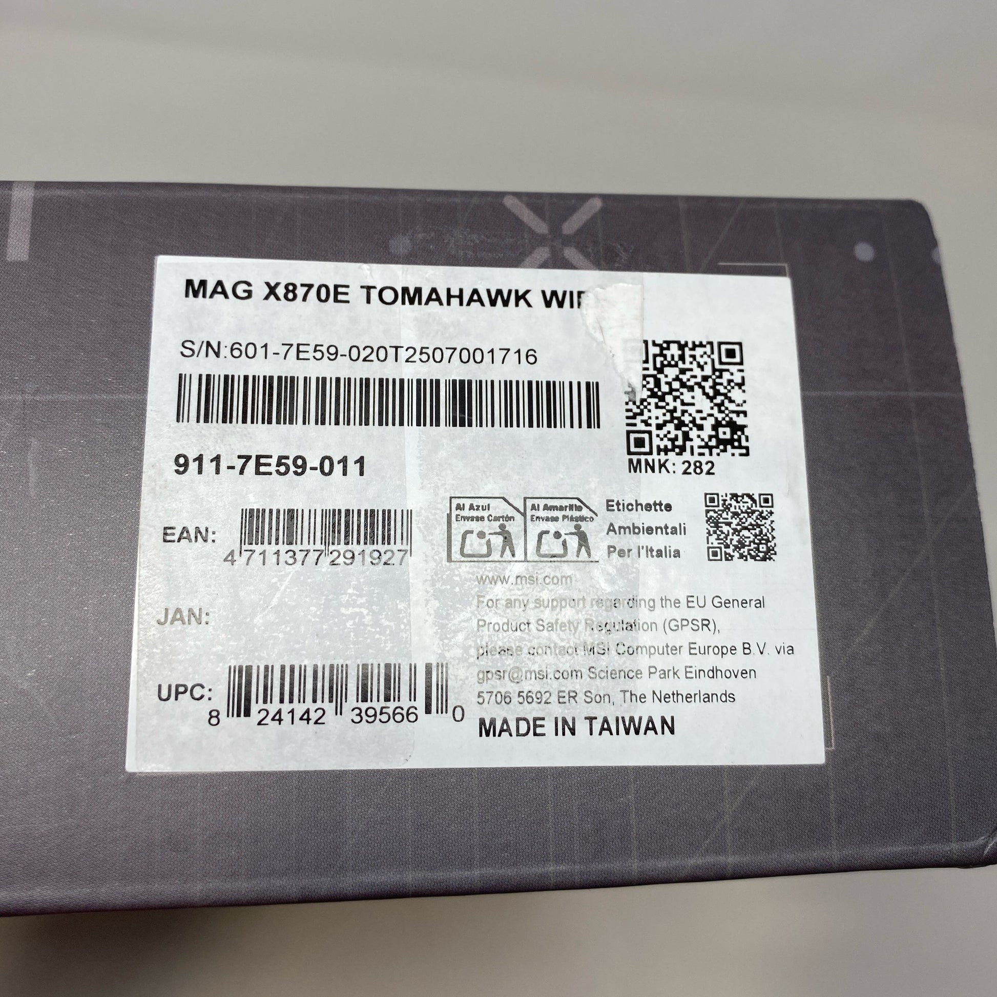 Serial #/Tag-LPNNE6VQ5LXS4