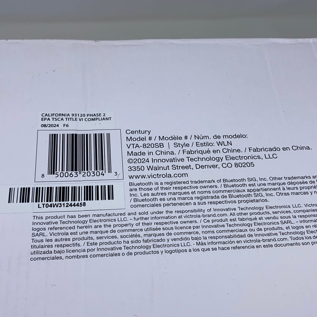 Serial #/Tag-LPNNA6KPYBPRL