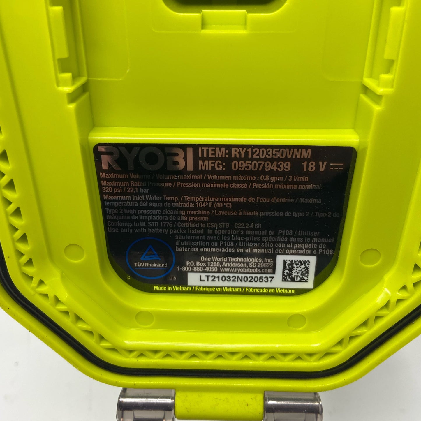 Serial #/Tag-UNT623324E8N