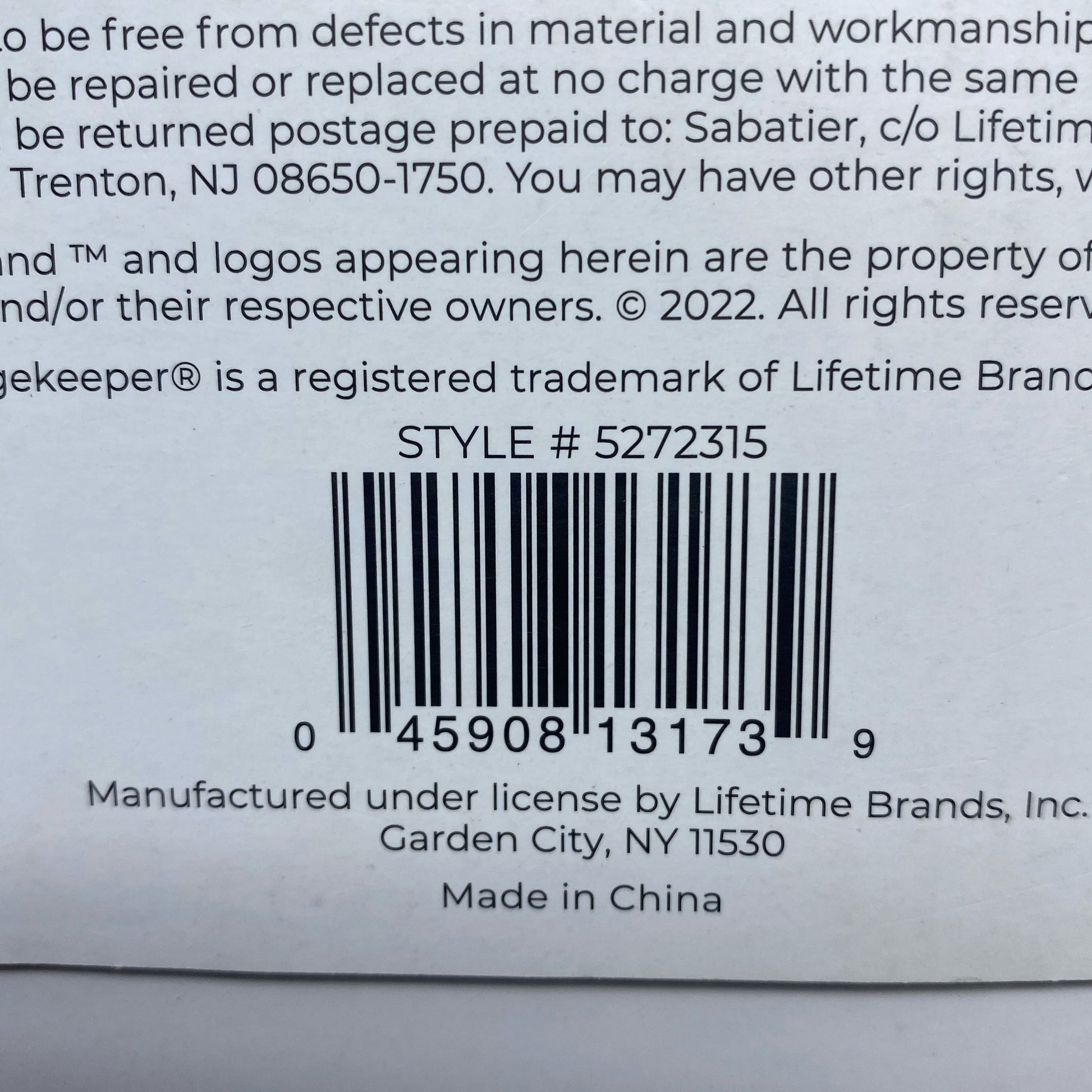 Serial #/Tag-UNT729762LPA