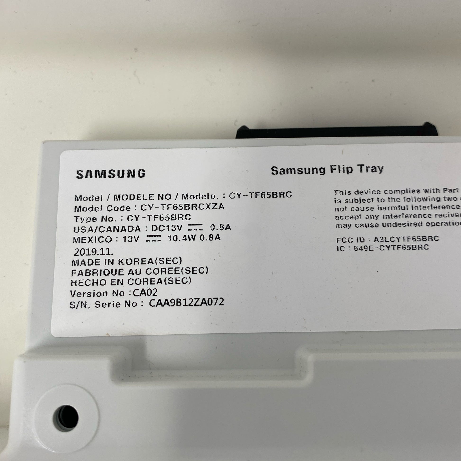 Serial #/Tag-UNT462372CLW