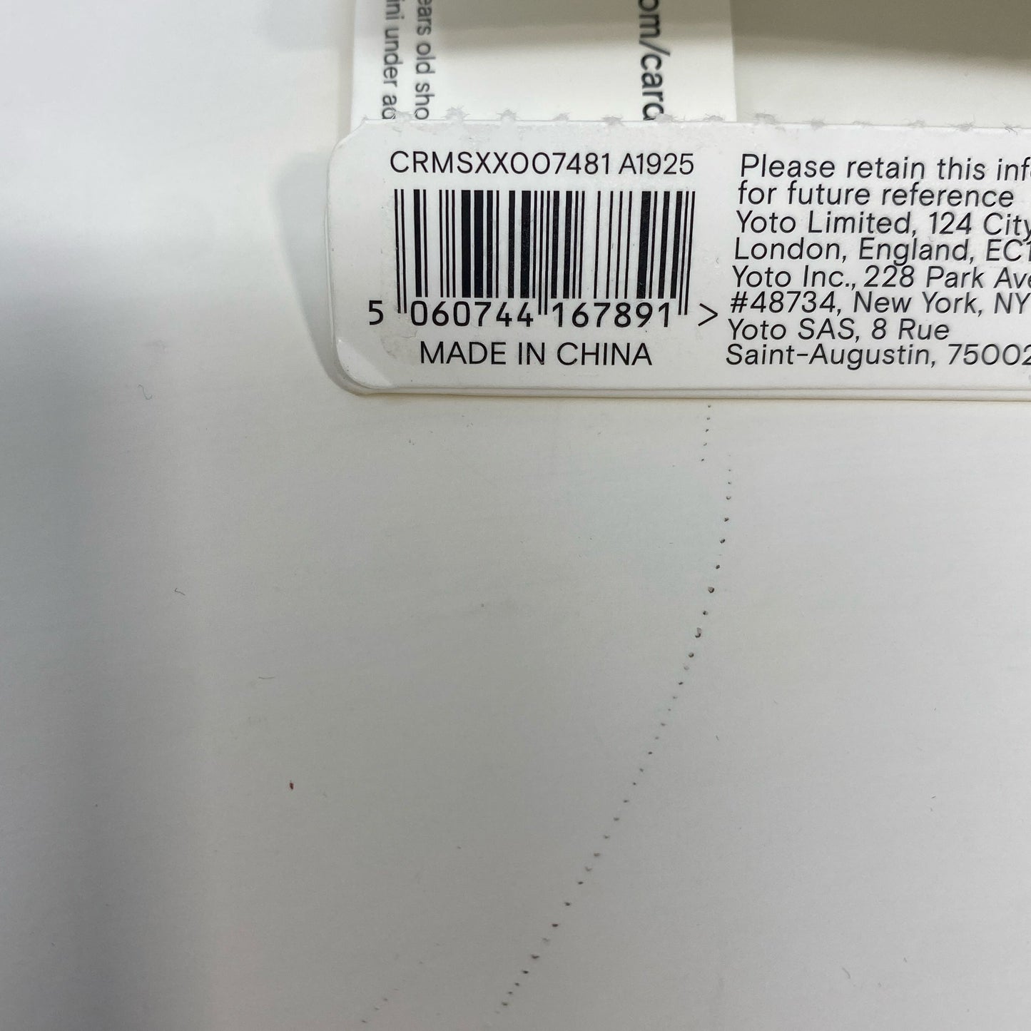Serial #/Tag-LPNPMGK7218761