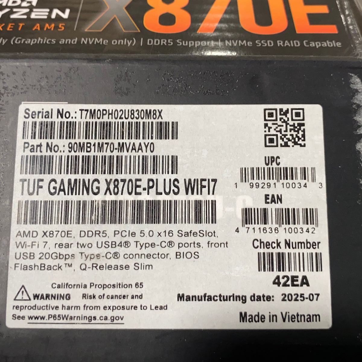 Serial #/Tag-LPNRRJK9439527