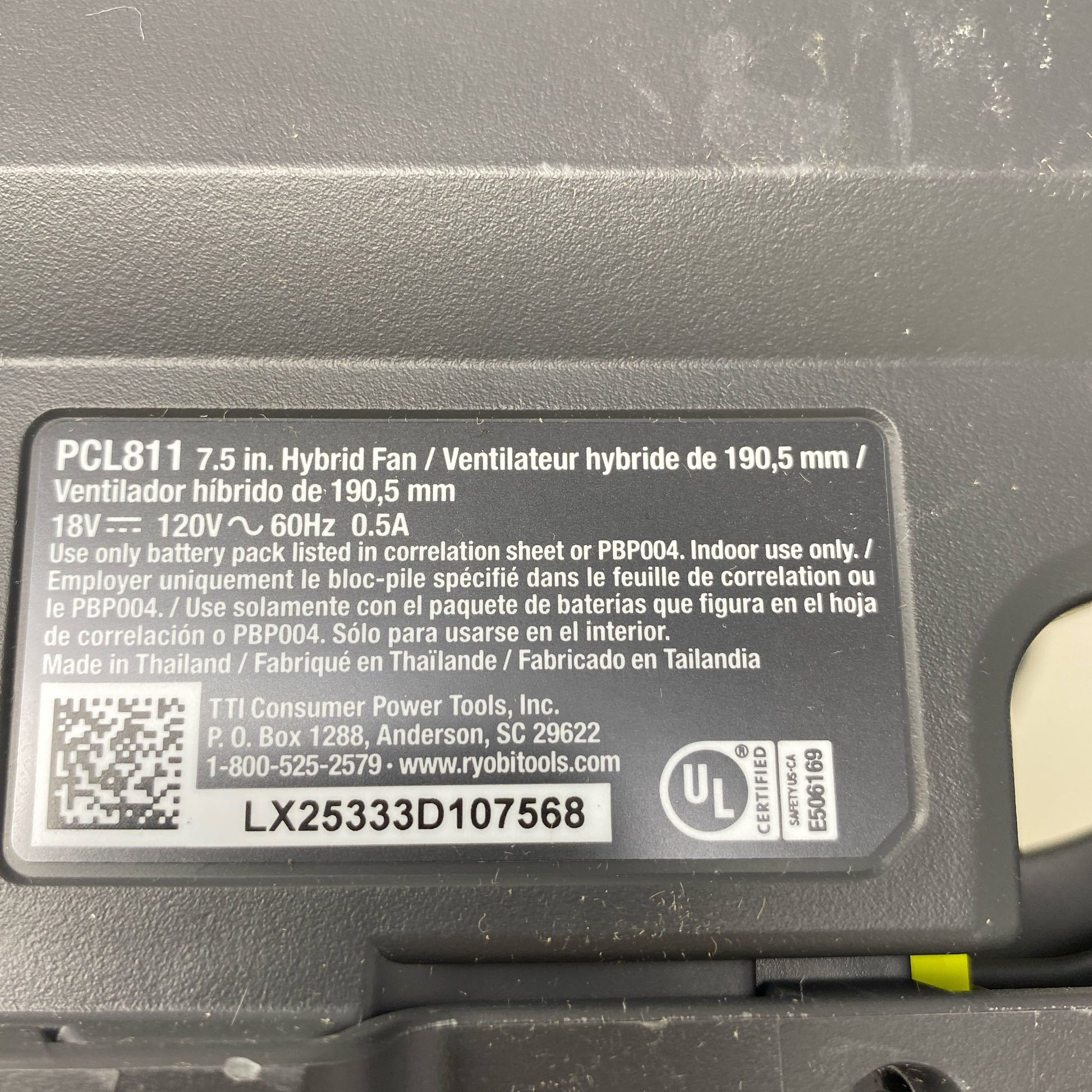 Serial #/Tag-UNT166119QVO