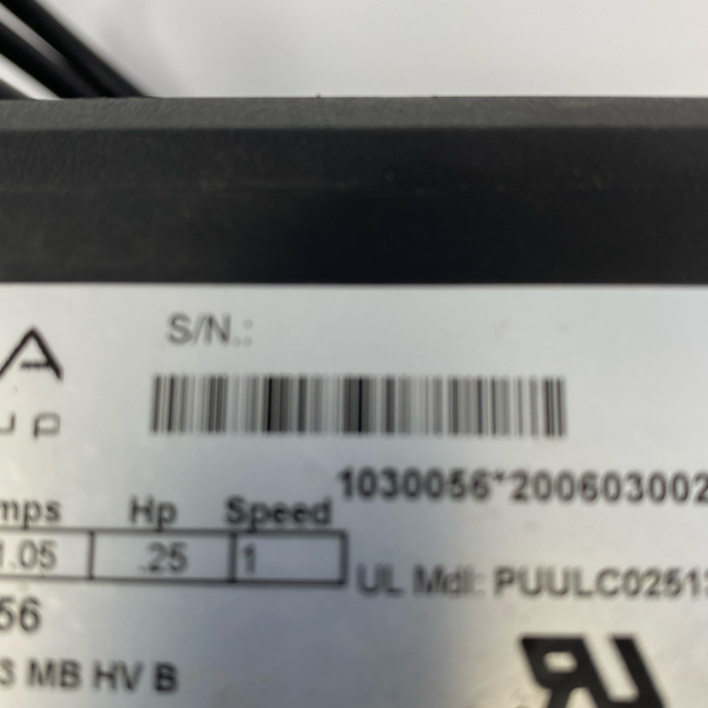Serial #/Tag-UNT527673ALU