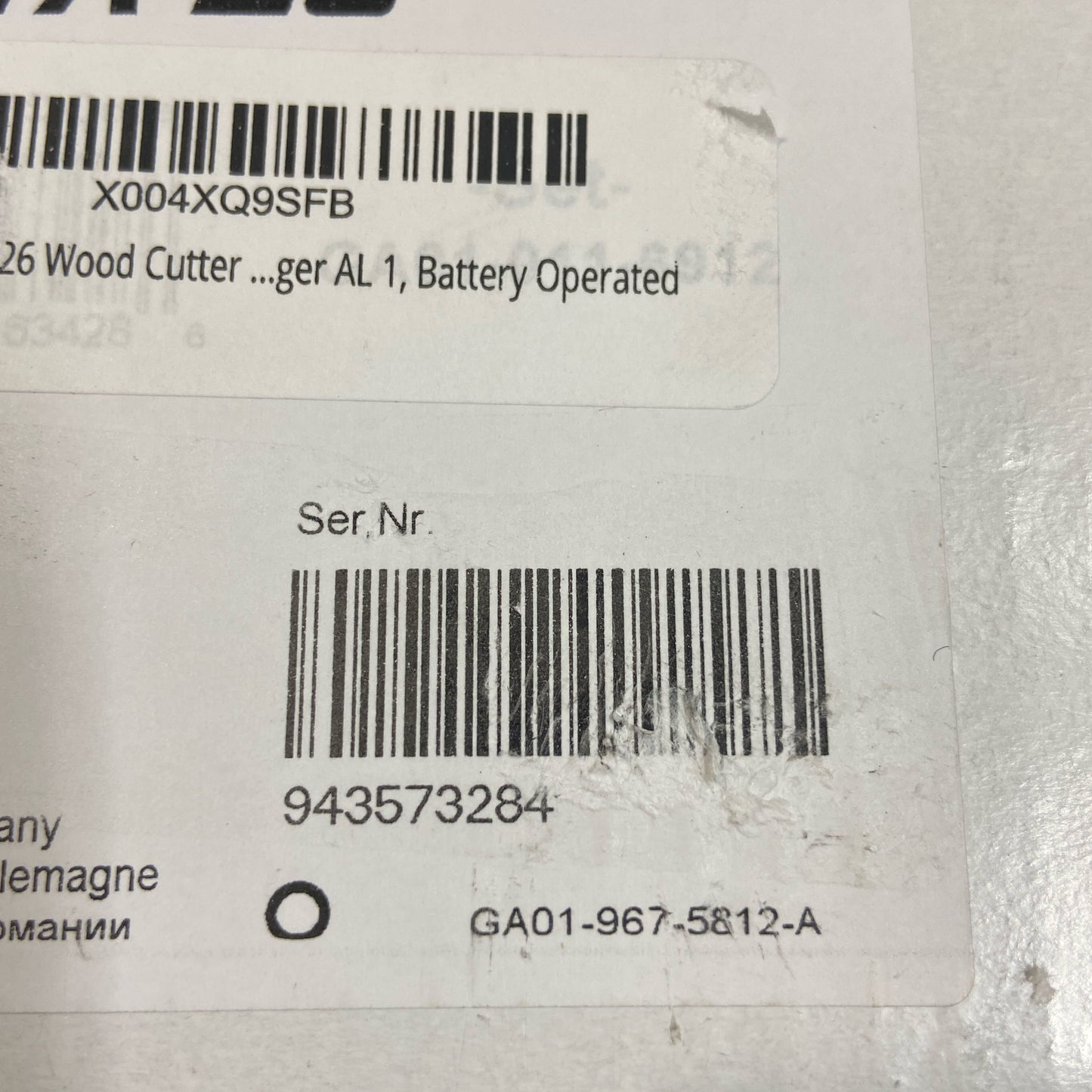 Serial #/Tag-LPNO576999802