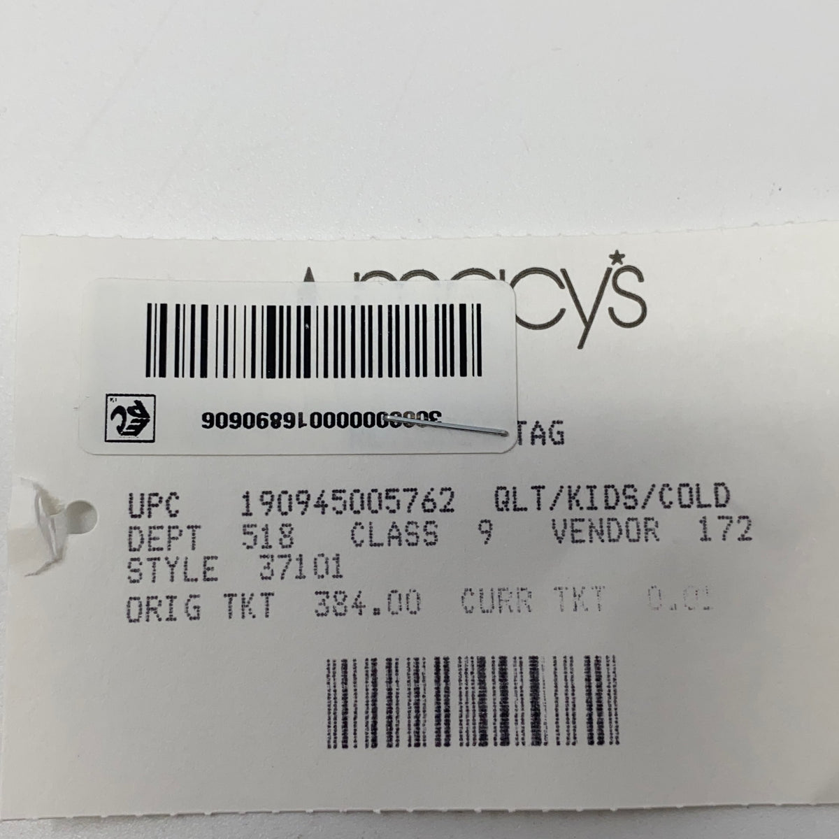Serial #/Tag-UNT692505JCZ