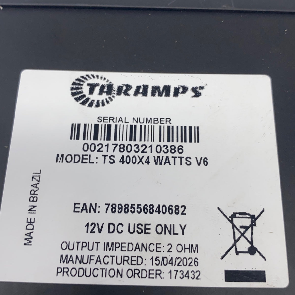 Serial #/Tag-UNT162401VM6
