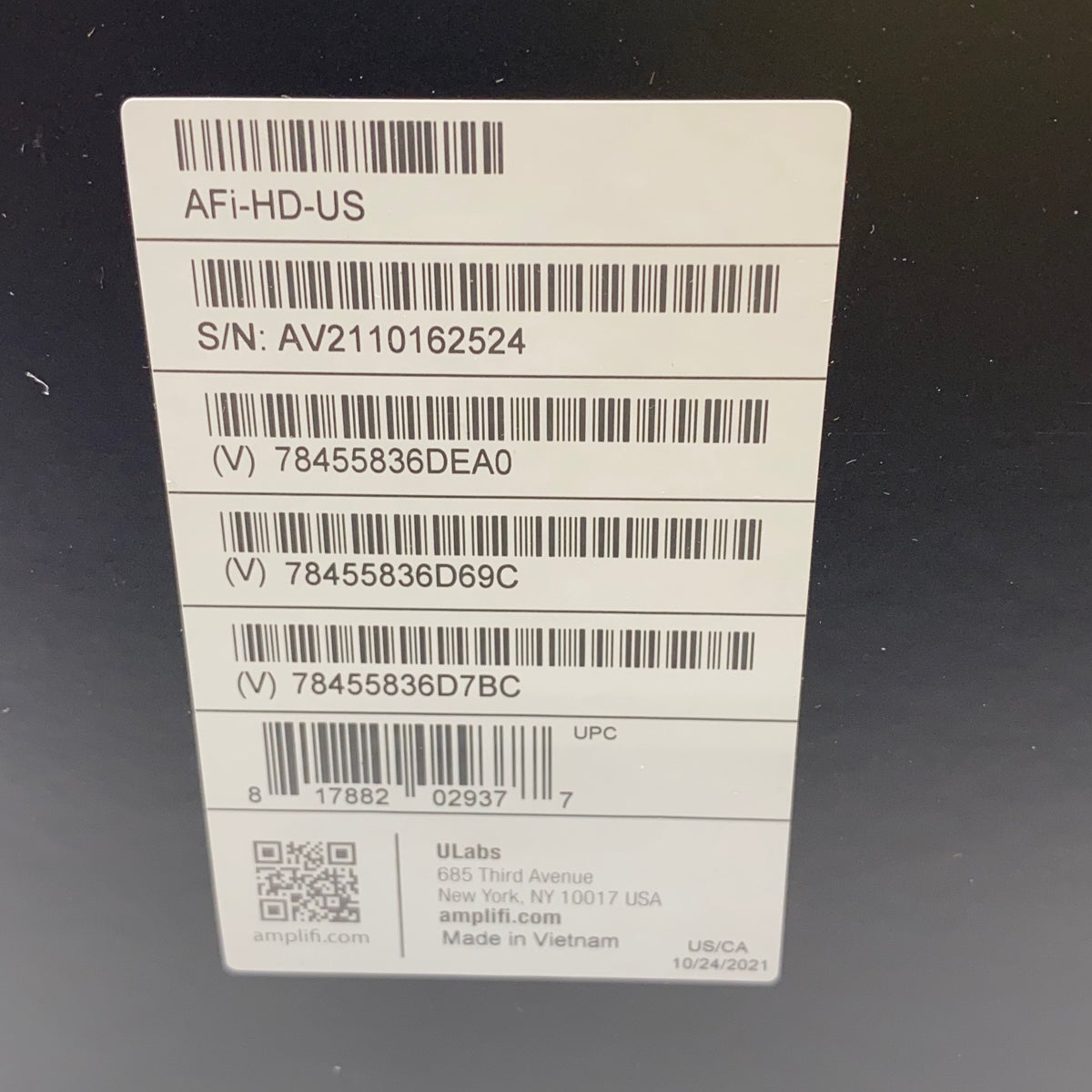Serial #/Tag-LPNAC271601811
